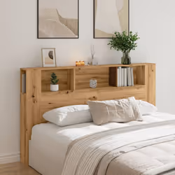vidaXL Headboard Cabinet Bedroom Bookcase Backboard Bed Header Storage Cabinet - artisan oak - Additional view 2