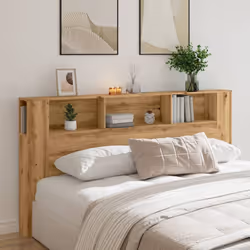vidaXL Headboard Cabinet Bookcase Bed Headboard Artisian Oak Engineered Wood - Additional view 2
