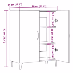 vidaXL Sideboard Cupboard Side Cabinet Highboard Artisan Oak Engineered Wood - Additional view 10