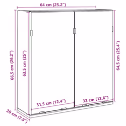 vidaXL Bathroom Mirror Cabinet Vanity Unit Wall Cabinet Storage Wall Cupboard - old wood - Additional view 10