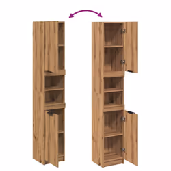 vidaXL Bathroom Cabinet Washroom Storage Cabinet Cupboard Engineered Wood - artisan oak - Additional view 6