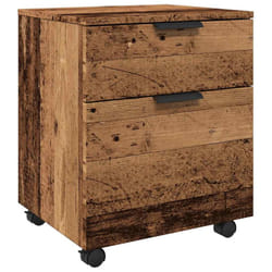 vidaXL Mobile File Cabinet with Wheels Desk Storage Cabinet Engineered Wood - old wood