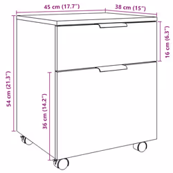 vidaXL Mobile File Cabinet with Wheels Desk Storage Cabinet Engineered Wood - old wood
