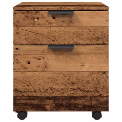 vidaXL Mobile File Cabinet with Wheels Desk Storage Cabinet Engineered Wood - old wood - Additional view 4