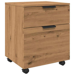 vidaXL Mobile File Cabinet with Wheels Desk Storage Cabinet Engineered Wood - artisan oak