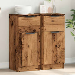 vidaXL Sideboards 2 pcs Old Wood 30x30x70 cm Engineered Wood cabinet cupboard