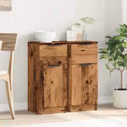 vidaXL Sideboards 2 pcs Old Wood 30x30x70 cm Engineered Wood cabinet cupboard