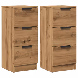 vidaXL Sideboard Telephone Cabinet Nightstand Side Cabinet Engineered Wood - artisan oak, 2 pcs