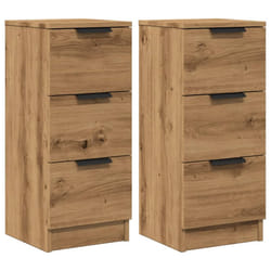 vidaXL Sideboard Telephone Cabinet Nightstand Side Cabinet Engineered Wood - artisan oak, 2 pcs