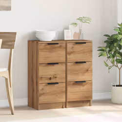 vidaXL Sideboard Telephone Cabinet Nightstand Side Cabinet Engineered Wood - artisan oak, 2 pcs