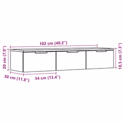vidaXL Wall Cabinet Floating TV Unit Media Cabinet Storage Engineered Wood - old wood - Additional view 10