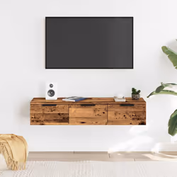 vidaXL Wall Cabinet Floating TV Unit Media Cabinet Storage Engineered Wood - old wood