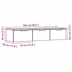 vidaXL Wall Cabinet Floating TV Unit Media Cabinet Storage Engineered Wood - artisan oak - Additional view 10