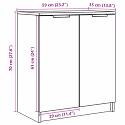 vidaXL Shoe Cabinet Engineered Wood Hall Shoe Holder Cupboard Organiser Shelf - old wood