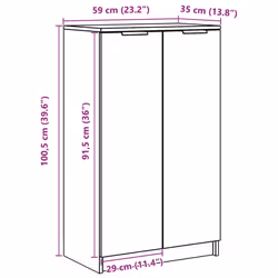 vidaXL Shoe Cabinet Shoe Cupboard Shoe Rack Shelf Old Wood Engineered Wood - Additional view 9