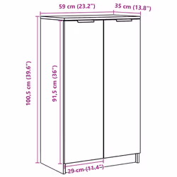vidaXL Shoe Cabinet Shoe Cupboard Shoe Rack Shelf Artisian Oak Engineered Wood - Additional view 3
