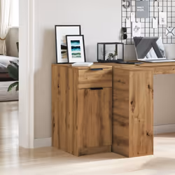 vidaXL Desk Cabinet Desk Cupboard Home Office Storage Cabinet Engineered Wood - artisan oak