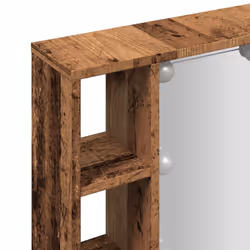 vidaXL Mirror Cabinet with LED Wall Cosmetic Mirror Old Wood Engineered Wood - Additional view 10