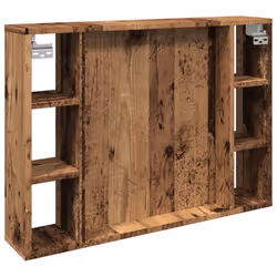 vidaXL Mirror Cabinet with LED Wall Cosmetic Mirror Old Wood Engineered Wood - Additional view 7