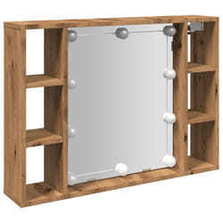 vidaXL Mirror Cabinet with LED Cosmetic Mirror Artisan Oak Engineered Wood