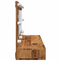 vidaXL Mirror Cabinet with LED Washroom Storage Cabinet Bathroom Vanity Unit - old wood - Additional view 5