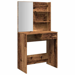 vidaXL Dressing Table with Mirror Bedroom Makeup Vanity Desk Cosmetic Table - old wood