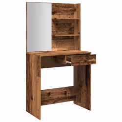 vidaXL Dressing Table with Mirror Bedroom Makeup Vanity Desk Cosmetic Table - old wood - Additional view 6