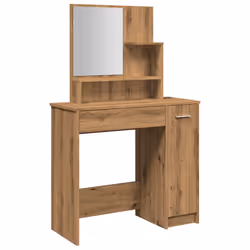 vidaXL Dressing Table with Mirror Bedroom Makeup Vanity Desk Cosmetic Table - artisan oak