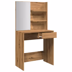 vidaXL Dressing Table with Mirror Bedroom Makeup Vanity Desk Cosmetic Table - artisan oak - Additional view 6