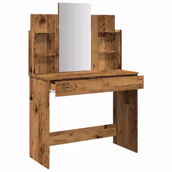 vidaXL Dressing Table with Mirror Dressing Room Cosmetic Table Vanity Table - old wood - Additional view 6