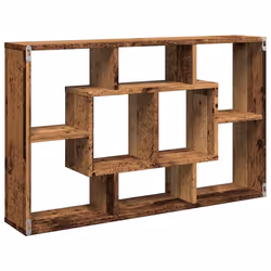 vidaXL Wall Shelf Home Living Room Hanging Rack Floating Shelf Engineered Wood - old wood - Additional view 5