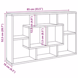 vidaXL Wall Shelf Home Living Room Hanging Rack Floating Shelf Engineered Wood - old wood - Additional view 9