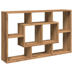 vidaXL Wall Shelf Home Living Room Hanging Rack Floating Shelf Engineered Wood - artisan oak