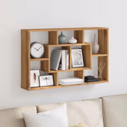 vidaXL Wall Shelf Home Living Room Hanging Rack Floating Shelf Engineered Wood - artisan oak