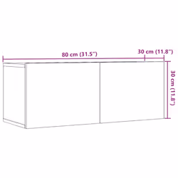 vidaXL TV Cabinet Entertainment Centre Media TV Unit TV Stand Engineered Wood - artisan oak, 2 pcs/ 80 cm - Additional view 3