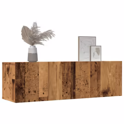 vidaXL TV Cabinet Entertainment Centre Media TV Unit TV Stand Engineered Wood - old wood, 2 pcs