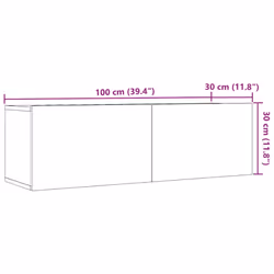 vidaXL TV Cabinet Entertainment Centre Media TV Unit TV Stand Engineered Wood - old wood, 2 pcs - Additional view 9