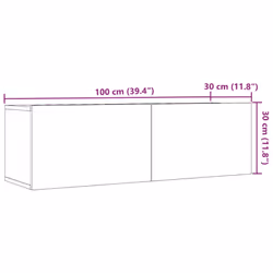 vidaXL TV Cabinet Entertainment Centre Media TV Unit TV Stand Engineered Wood - artisan oak, 2 pcs - Additional view 9