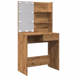 vidaXL Dressing Table with LED Vanity Table Makeup Vanity Desk Cosmetic Table - artisan oak