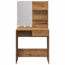 vidaXL Dressing Table with LED Vanity Table Makeup Vanity Desk Cosmetic Table - artisan oak - Additional view 4