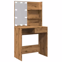 vidaXL Dressing Table with LED Vanity Table Makeup Vanity Desk Cosmetic Table - artisan oak - Additional view 7