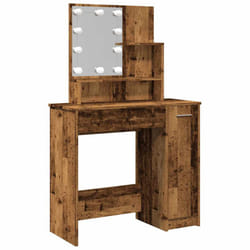 vidaXL Dressing Table with LED Vanity Table Makeup Vanity Desk Cosmetic Table - old wood