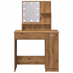 vidaXL Dressing Table with LED Vanity Table Makeup Vanity Desk Cosmetic Table - artisan oak - Additional view 4