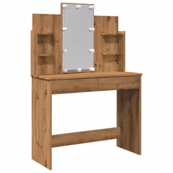 vidaXL Dressing Table with LED Lights Cosmetic Table Makeup Desk - artisan oak - Additional view 4