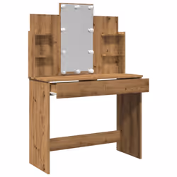 vidaXL Dressing Table with LED Lights Cosmetic Table Makeup Desk - artisan oak - Additional view 5