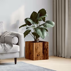 vidaXL Planter Box Old Wood 40x40x40 cm Engineered Wood flower box planter pot