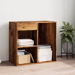 vidaXL Cosmetic Cabinet Dressing Room Storage Makeup Cupboard Engineered Wood - old wood