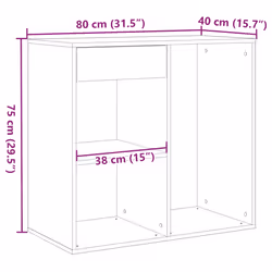 vidaXL Cosmetic Cabinet Dressing Room Storage Makeup Cupboard Engineered Wood - old wood