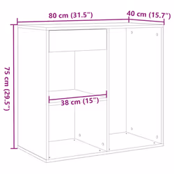 vidaXL Cosmetic Cabinet Dressing Room Storage Makeup Cupboard Engineered Wood - artisan oak