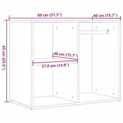 vidaXL Dressing Cabinet Dressing Storage Cosmetic Cupboard Engineered Wood - old wood - Additional view 8